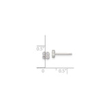 Sterling Silver Stud Earrings with Four Round Cut Cubic Zirconia in Floral Design