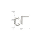 Sterling Silver Oval Stud Earrings with Three Round Cubic Zirconia, Minimalist Design for Women