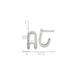 Sterling Silver Letter A Stud Earrings with Cubic Zirconia, Alphabet Initial Design