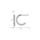 Sterling Silver Hoop Earrings with Cubic Zirconia, Round and Baguette, Modern J Style