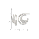 Sterling Silver Triple Hoop Earrings with Cubic Zirconia Accents, Modern Layered Design