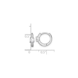 Sterling Silver Hoop Earrings with Round Cut Cubic Zirconia Center and Accents