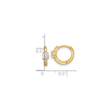 Sterling Silver Huggie Hoop Earrings with Round Cut Cubic Zirconia and Accent Stones