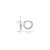 Sterling Silver Hoop Earrings with Oval Cubic Zirconia Center and Round Accents