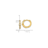Sterling Silver Huggie Hoop Earrings with Round and Oval Cubic Zirconia, Gold Plated, Hinged Clasp