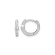 Sterling Silver Huggie Hoop Earrings with Teardrop Cubic Zirconia and Accent Stones