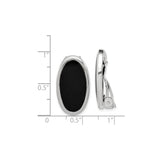 Sterling Silver Oval Cufflinks With Black Onyx Inlay