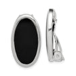 Mens Sterling Silver Oval Cufflinks with Black Onyx Inlay, Classic Formal Jewelry for Business Attire, Elegant Dress Accessories, Minimalist Silver Design, Polished Mens Fashion Cufflink Pair