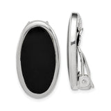 Mens Sterling Silver Oval Cufflinks with Black Onyx Inlay, Classic Formal Jewelry for Business Attire, Elegant Dress Accessories, Minimalist Silver Design, Polished Mens Fashion Cufflink Pair