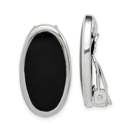Mens Sterling Silver Oval Cufflinks with Black Onyx Inlay, Classic Formal Jewelry for Business Attire, Elegant Dress Accessories, Minimalist Silver Design, Polished Mens Fashion Cufflink Pair