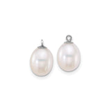 Sterling Silver Drop Earrings with Interchangeable Cultured Freshwater Pearls, Black and White Dangles