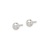 Sterling Silver Ball Stud Earrings, 5mm Smooth Round Polished Design, Classic Style for Women and Unisex