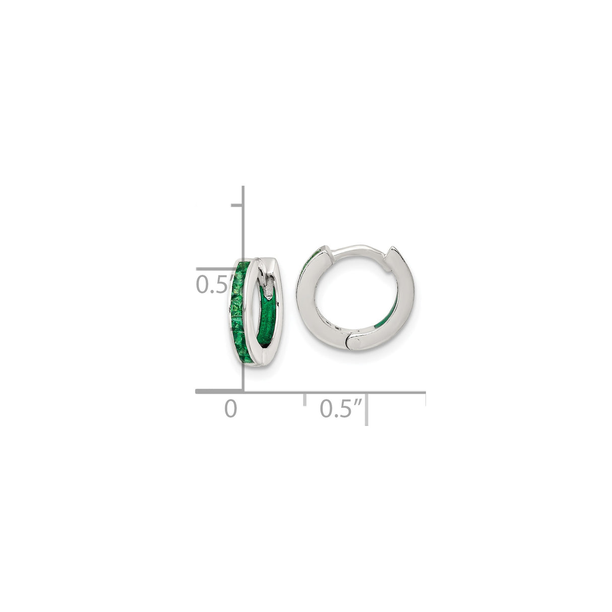 Sterling Silver Hoop Earrings with Channel Set Cubic Zirconia, Modern Sleek Design for Women