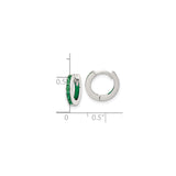 Sterling Silver Hoop Earrings with Channel Set Cubic Zirconia, Modern Sleek Design for Women