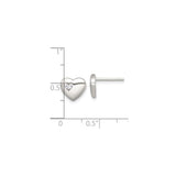 Sterling Silver Heart Stud Earrings with Cubic Zirconia Inlay, Romantic Minimalist Jewelry for Women