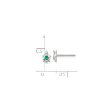 Sterling Silver Turtle Stud Earrings With Green Gemstone