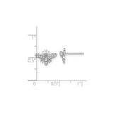 Sterling Silver Bee Stud Earrings with Cubic Zirconia Wings, Nature Inspired Jewelry for Women