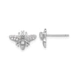 Sterling Silver Bee Stud Earrings with Cubic Zirconia Wings, Nature Inspired Jewelry for Women