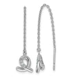 Sterling Silver Ribbon Threader Earrings with Cubic Zirconia, Looped Awareness Design