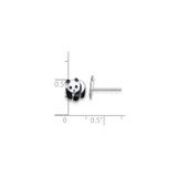 Sterling Silver Panda Bear Stud Earrings with Black and White Enamel, Animal Theme for Women and Girls