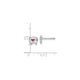 Sterling Silver Sheep Earrings with White Enamel and Pink Heart, Cute Animal Studs for Girls