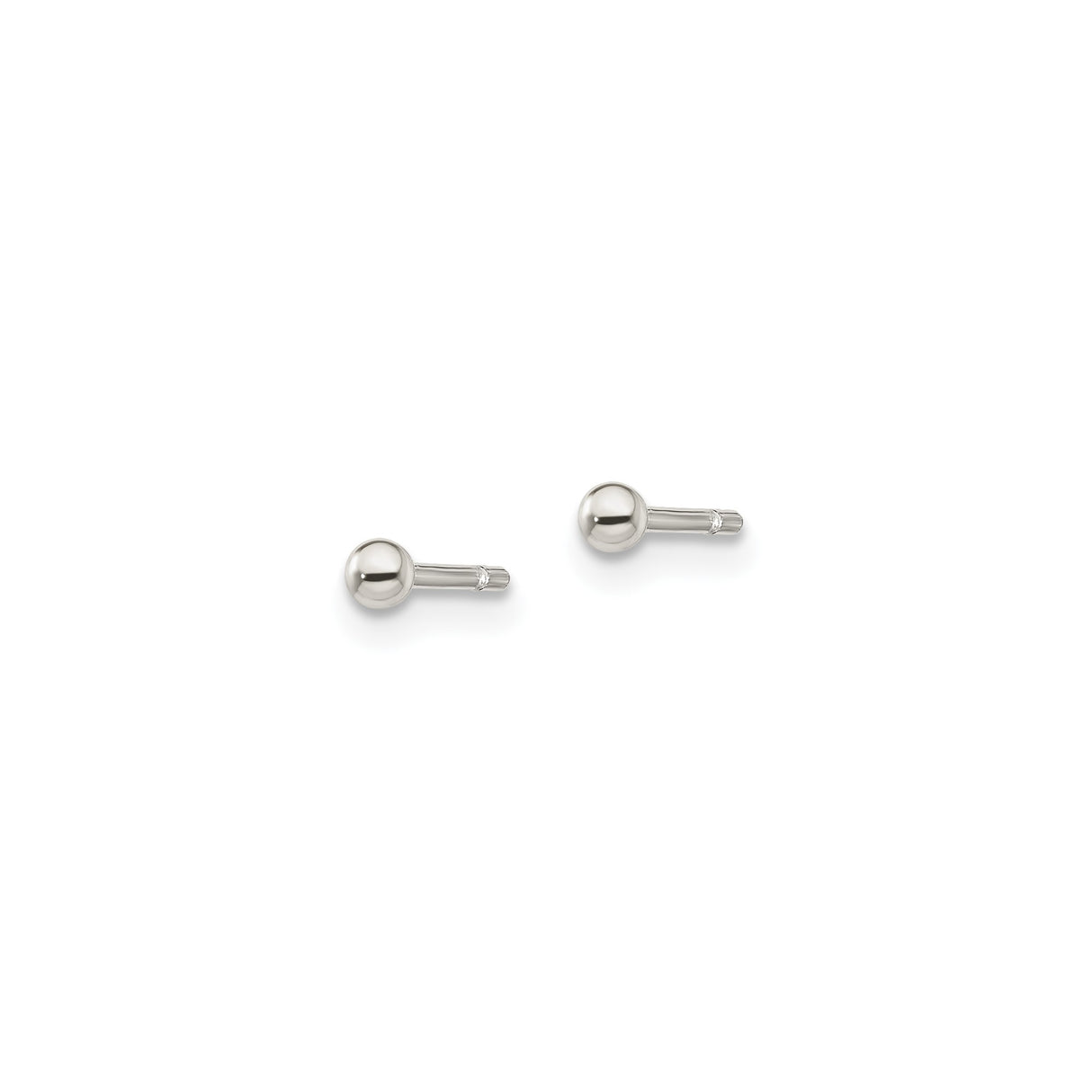 Sterling Silver Ball Stud Earrings, Polished Minimalist Design for Women and Men