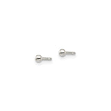 Sterling Silver Ball Stud Earrings, Polished Minimalist Design for Women and Men