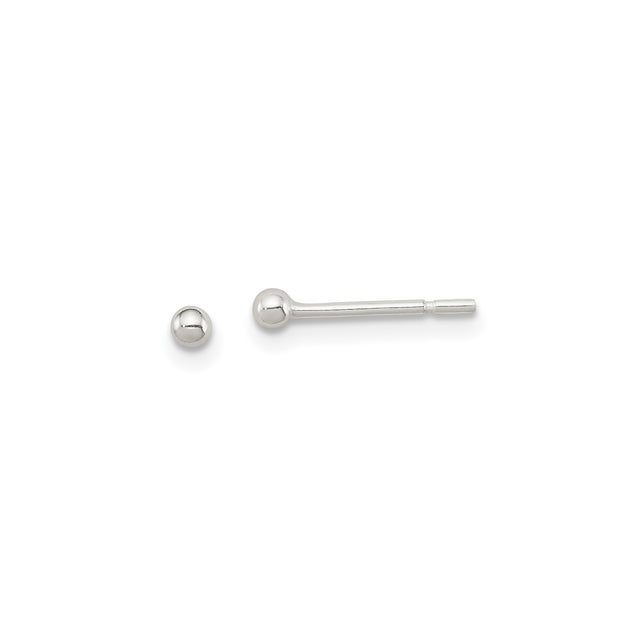 Sterling Silver Ball Stud Earrings, Polished Minimalist Design for Women and Men