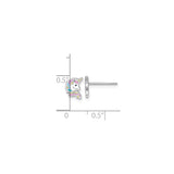 Sterling Silver Unicorn Stud Earrings with Pink, Blue, Yellow, and White Enamel Accents