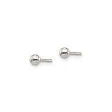 Sterling Silver 3mm Ball Stud Earrings, Polished Finish, Hypoallergenic Minimalist Jewelry