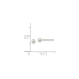 Sterling Silver 3mm Ball Stud Earrings, Polished Finish, Hypoallergenic Minimalist Jewelry