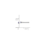 Sterling Silver Nose Stud with Light Purple Cubic Zirconia in Prong Setting
