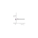 Sterling Silver Nose Stud with Round Pink Cubic Zirconia in Prong Setting, Minimalist Style for Women