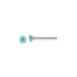 Sterling Silver Stud Earrings with Round Cut Cubic Zirconia, Solitaire Minimalist Design