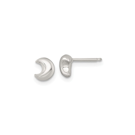 Sterling Silver Crescent Moon Stud Earrings, Minimalist Celestial Boho Jewelry for Women