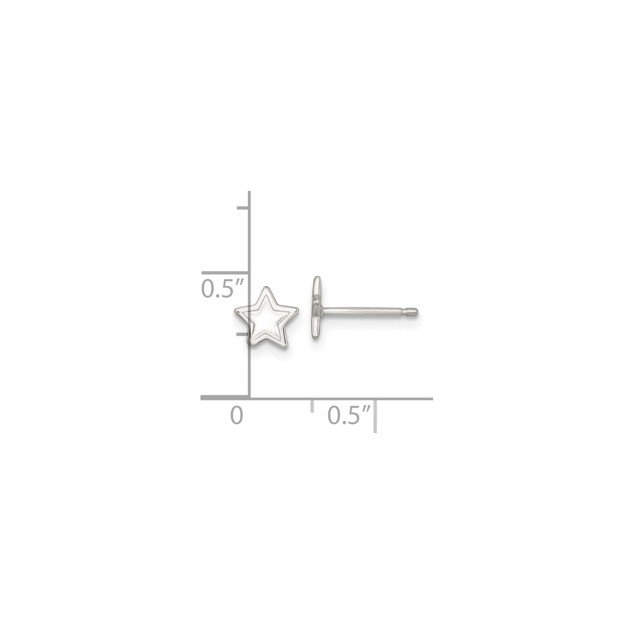 Sterling Silver Star Earrings, Polished Five-Point Studs, Minimalist Celestial Design for Women and Girls