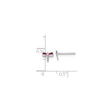 Sterling Silver Dragonfly Stud Earrings with Red and Light Purple Enamel Wings, Rhodium Plated