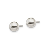 Sterling Silver Ball Stud Earrings, Smooth Polished Round Design, Minimalist Style