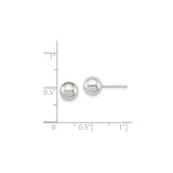 Sterling Silver Ball Stud Earrings, Smooth Polished Round Design, Minimalist Style
