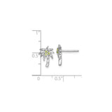 Sterling Silver Palm Tree Stud Earrings with Peridot and White Topaz Accents