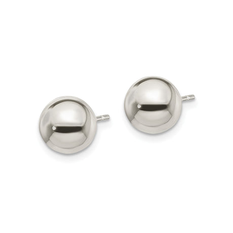 Sterling Silver Ball Stud Earrings, 8mm Polished Minimalist Round Design for Women or Unisex Wear