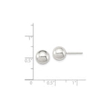 Sterling Silver Ball Stud Earrings, 8mm Polished Minimalist Round Design for Women or Unisex Wear