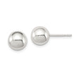 Sterling Silver Ball Stud Earrings, 8mm Polished Minimalist Round Design for Women or Unisex Wear