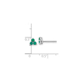 Sterling Silver Triangle Stud Earrings with Emerald Cluster Design for Women