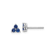 Sterling Silver Triangle Stud Earrings with Sapphire Gemstones, Minimalist Cluster Design for Women