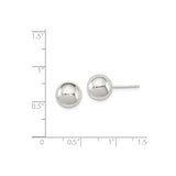 Sterling Silver Ball Stud Earrings, Polished Smooth Finish, Minimalist Unisex Jewelry