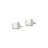Sterling Silver Square Stud Earrings, Minimalist Cube Design, Unisex Geometric Style