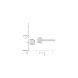Sterling Silver Square Stud Earrings, Minimalist Cube Design, Unisex Geometric Style