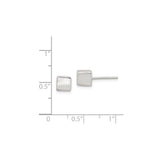 Sterling Silver Square Stud Earrings, Minimalist Polished Cube Design for Women and Men