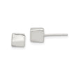 Sterling Silver Square Stud Earrings, Minimalist Polished Cube Design for Women and Men
